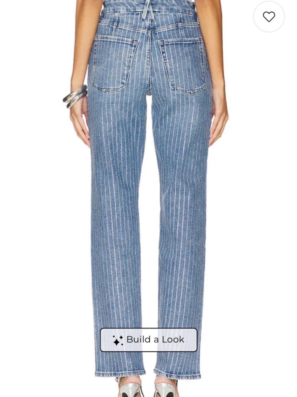 Good American Icon Straight Rhinestone Jeans